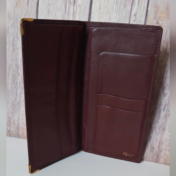 Cartier Burgundy Leather Wallet - Picture 2 of 11